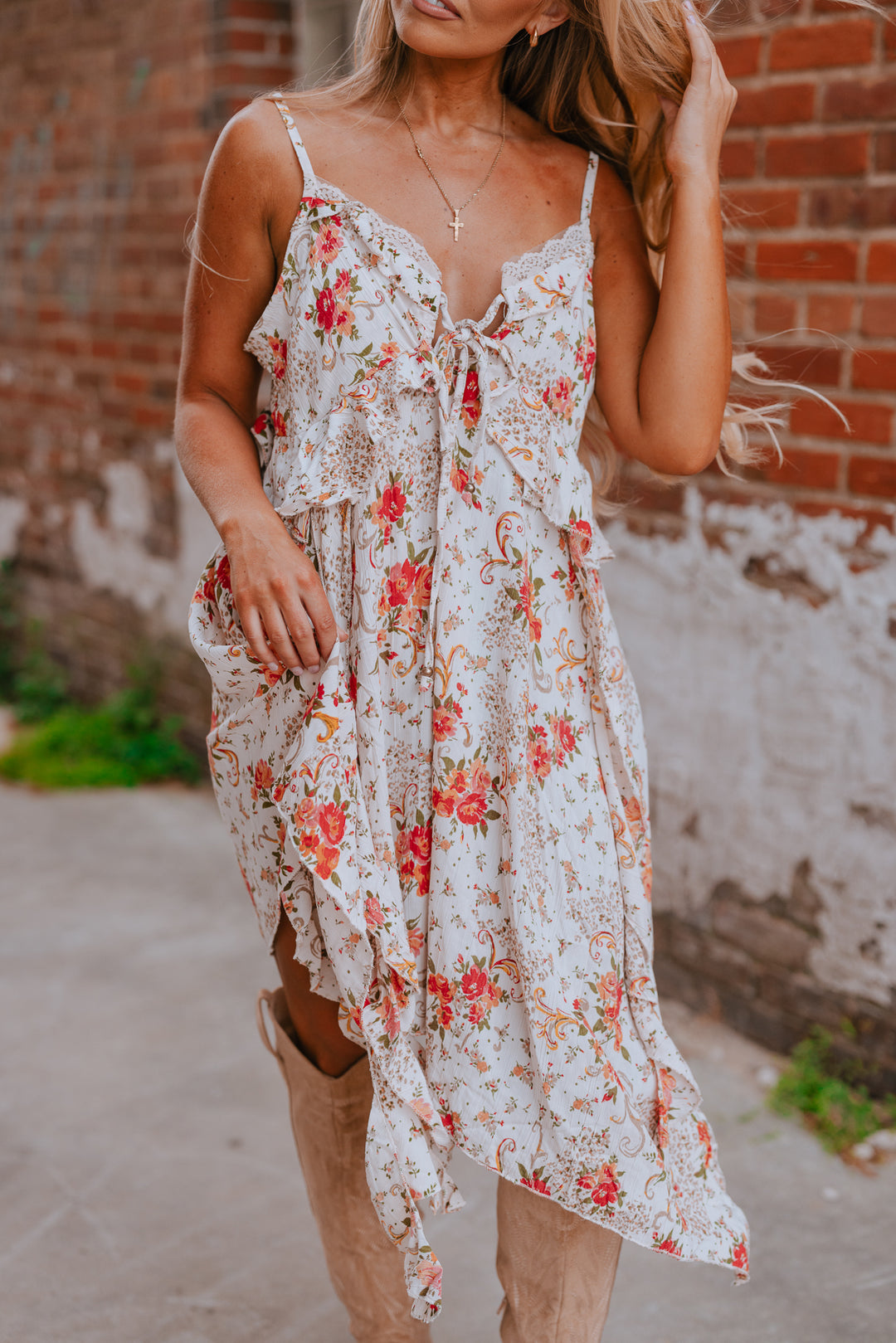 marigold boho dress Imogen Petite 3-tier Ruffle Dress in Marigold Blossom Jennafer Grace