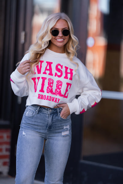 Nashville Cropped Fleece Sweater FINAL SALE