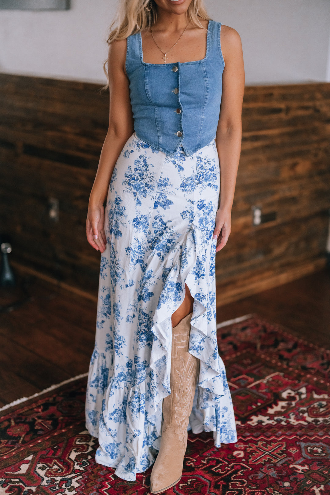 Rodeo Floral Ruffle Maxi Skirt – Southern Alternative