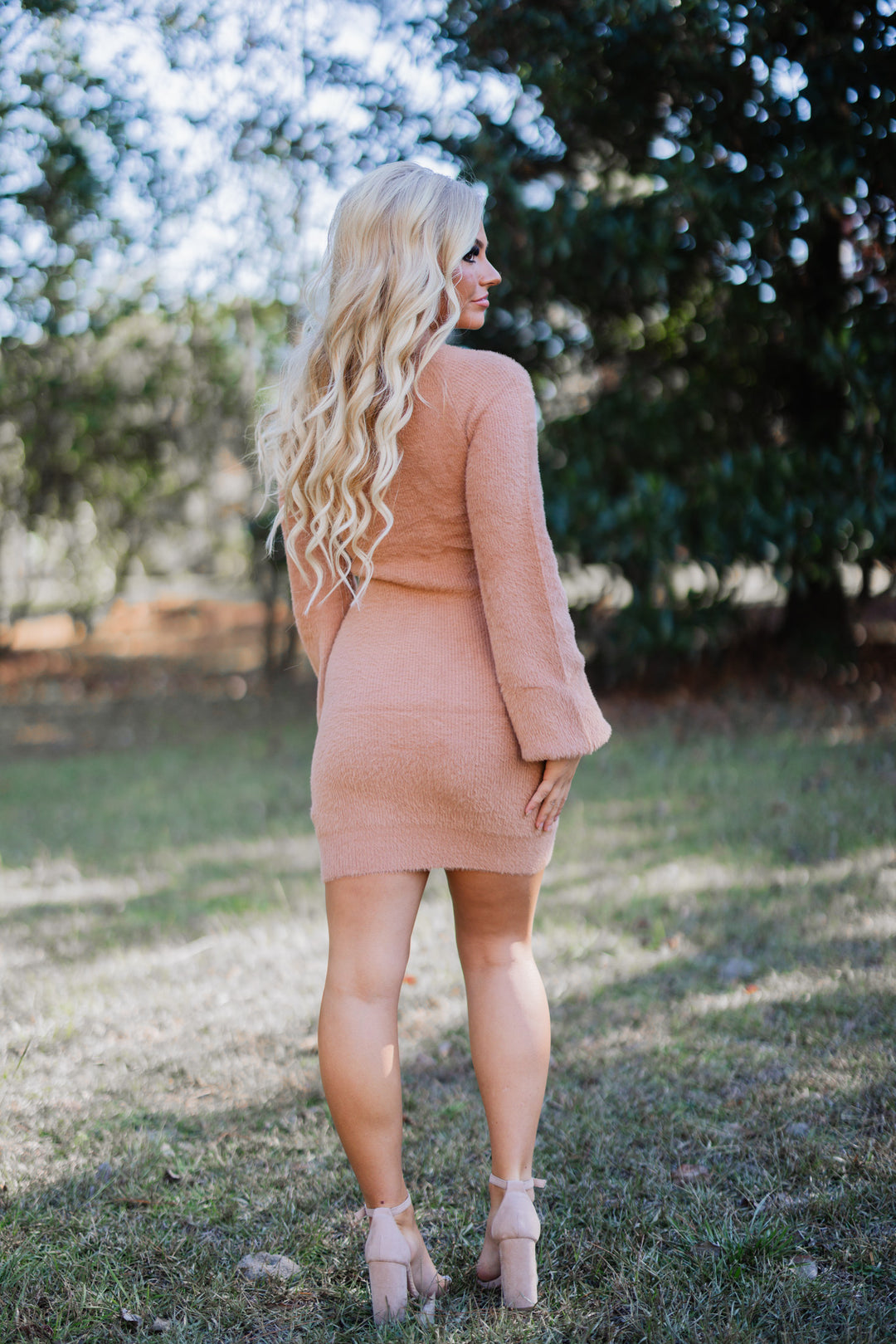 Felicity Fuzzy Sweater Dress (Tan) FINAL SALE Felicity Fuzzy Sweater Dress (Tan) FINAL SALE
