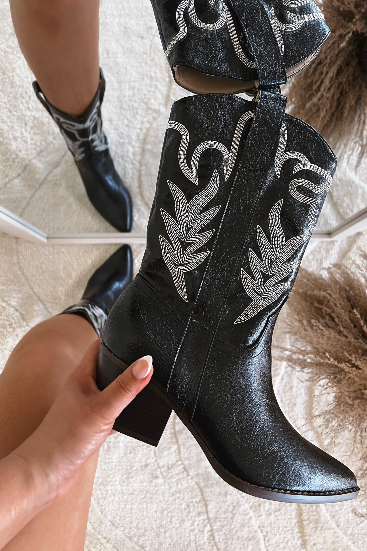 Out West Cowboy Booties (Black)