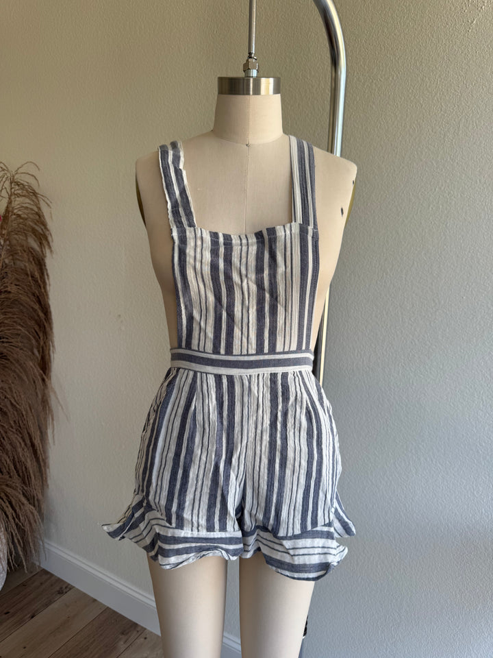 Striped Cotton Overalls WAREHOUSE FINAL SALE