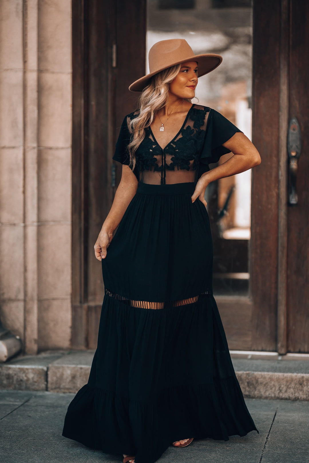 Skylar Embroidered Maxi Dress (Black) FINAL SALE Skylar Embroidered Maxi Dress (Black) FINAL SALE