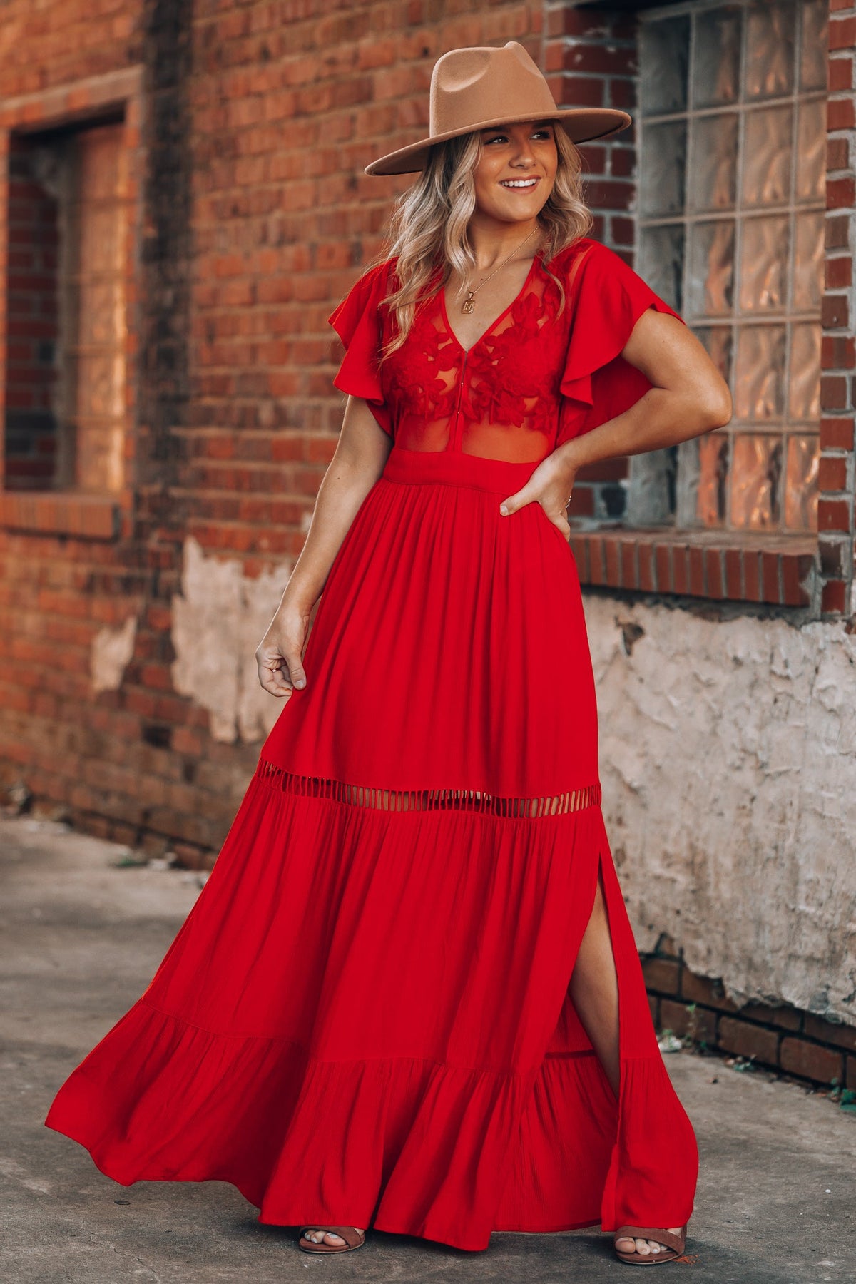 Skylar Embroidered Maxi Dress (Red) FINAL SALE Southern Alternative Skylar Embroidered Maxi Dress (Red) FINAL SALE Southern Alternative