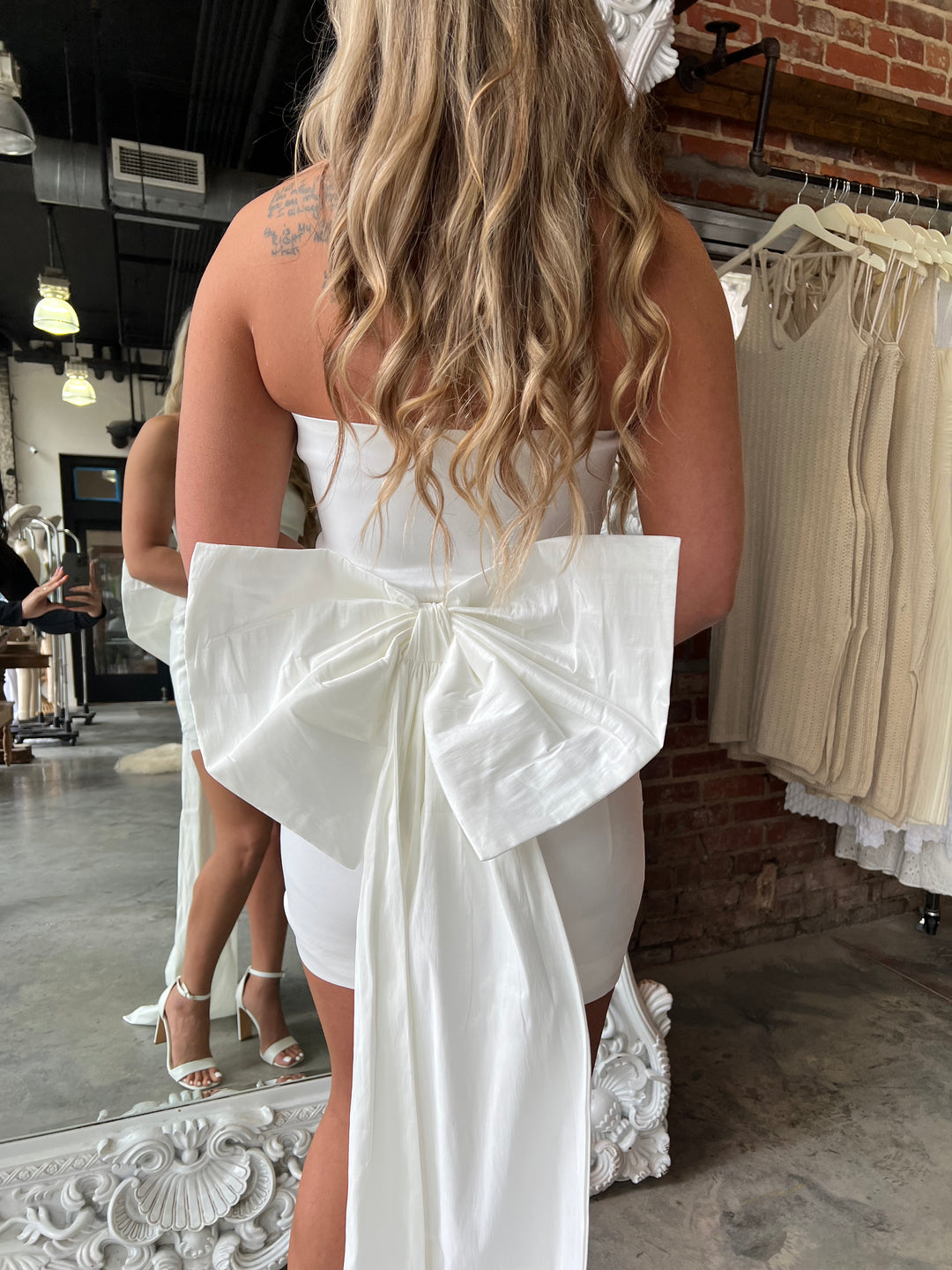 white bow mini dress Quincy Bow Mini Dress (White) – Southern Alternative
