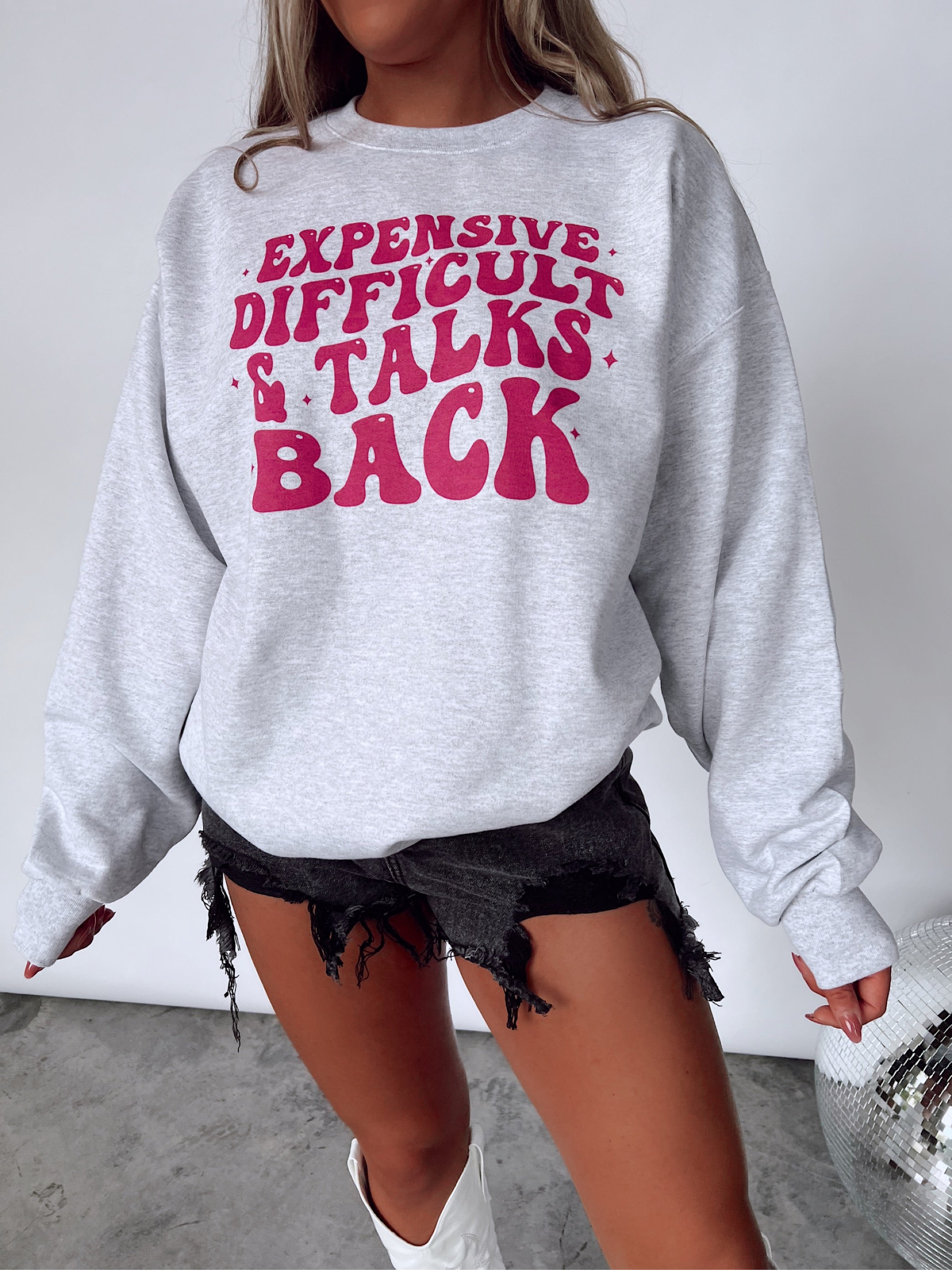 Sweaters Inconsolable Expensive + Difficult Graphic Sweater – Southern Alternative