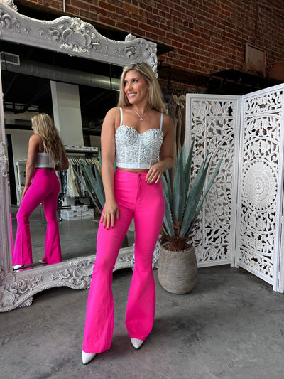 Knox Flare Jeans (Hot Pink)