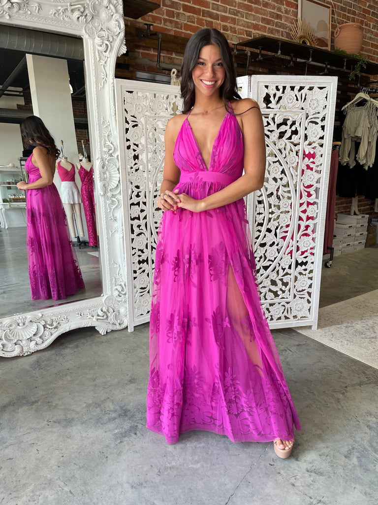 magenta dress maxi All My Love Gown (Magenta) Shoe Size:10.5 US Floral Print Bohemian Maxi Storage Cabinet Size medium measures 56.25