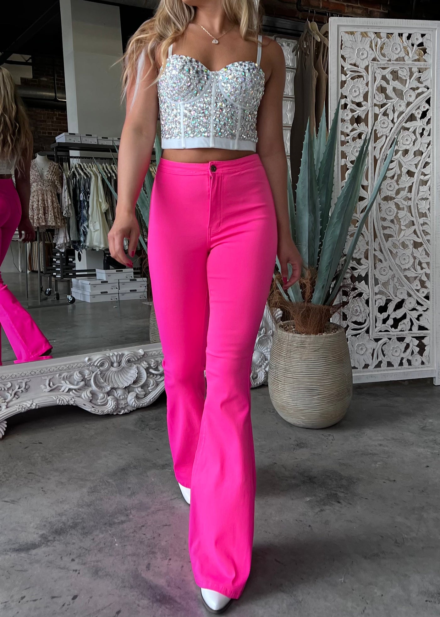 Knox Flare Jeans (Hot Pink)