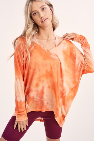 Gnarly Waves Tie Die Top (Rust) FINAL SALE