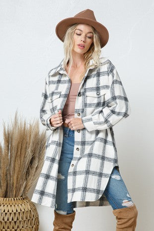 Happy Ever After Plaid Shacket FINAL SALE