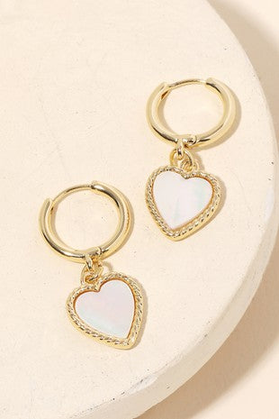 Mini Heart Huggie Drop Earrings