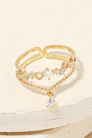 Double Band Teardrop Ring
