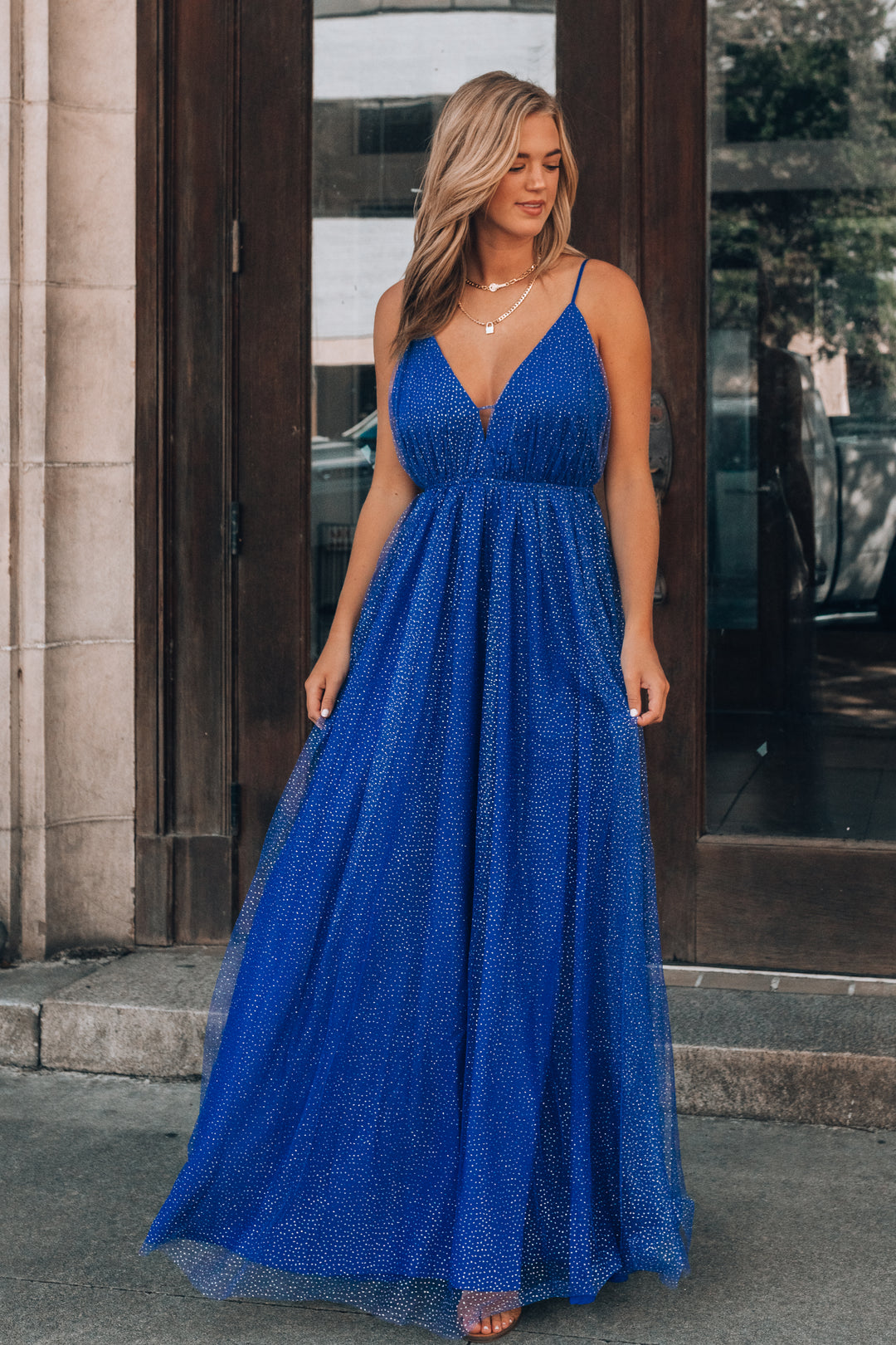 Marisol Glitter Maxi Dress (Royal Blue) FINAL SALE Marisol Glitter Maxi Dress (Royal Blue) FINAL SALE