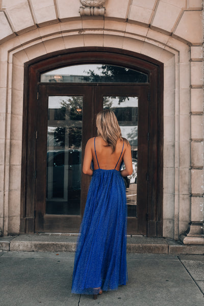 Marisol Glitter Maxi Dress (Royal Blue) FINAL SALE