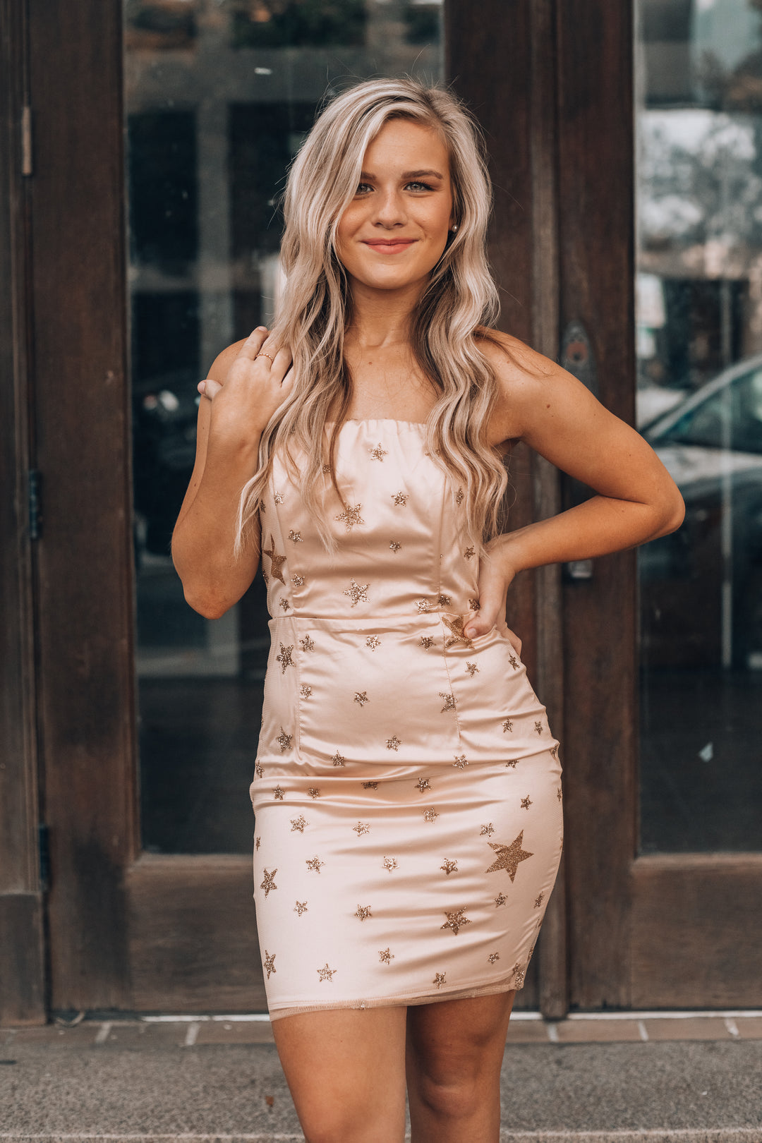 A Star Is Born Mini Dress (Champagne) FINAL SALE Southern Alternative A Star Is Born Mini Dress (Champagne) FINAL SALE Southern Alternative