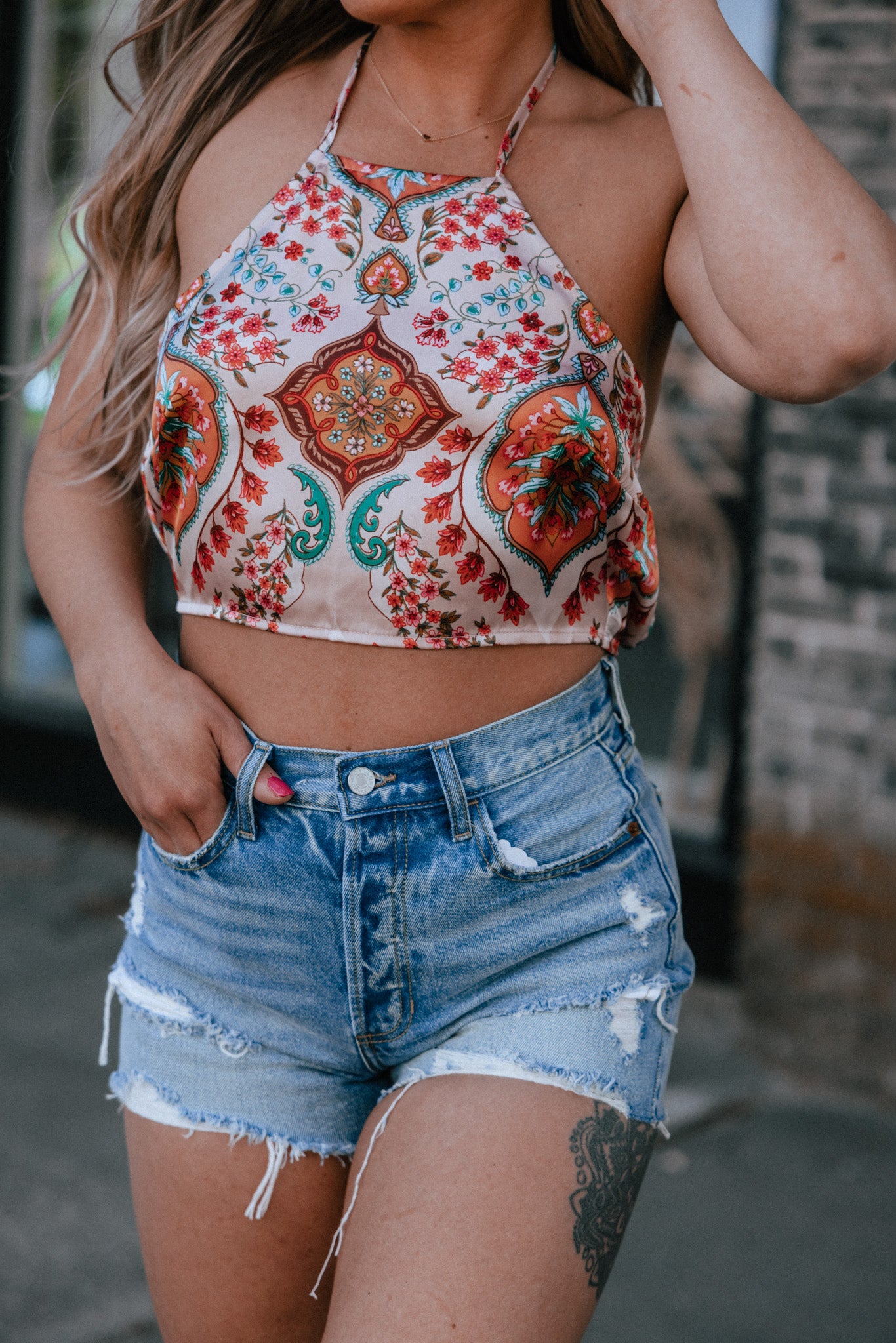 Moment In Time Distressed Denim Shorts FINAL SALE