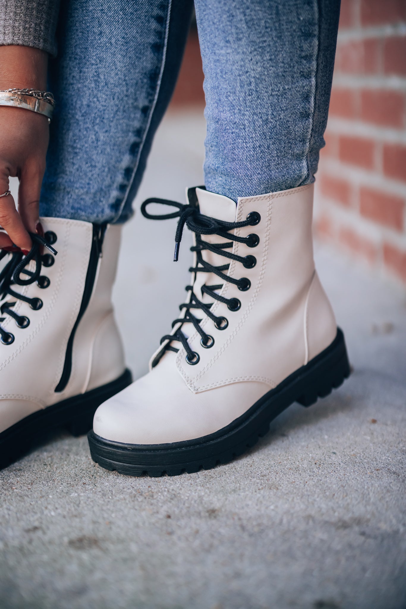 West Combat Boots (White)