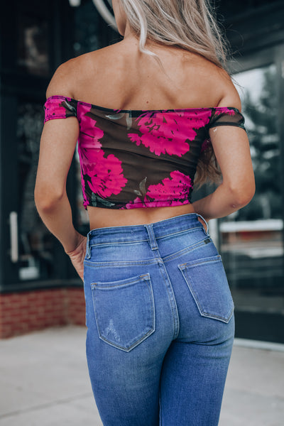 Night Out Floral Crop Top FINAL SALE