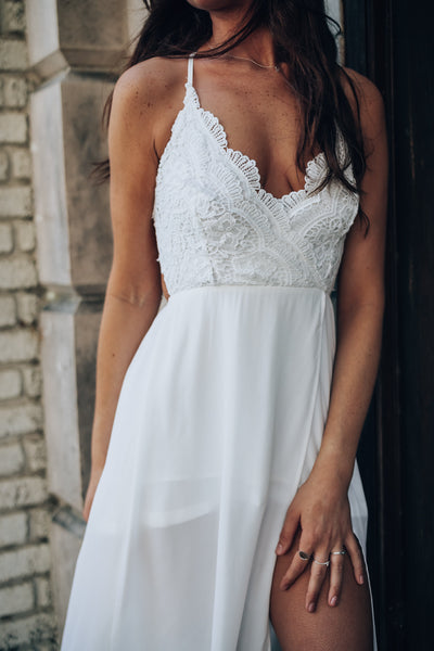 Rome Lace Maxi Dress (White) FINAL SALE
