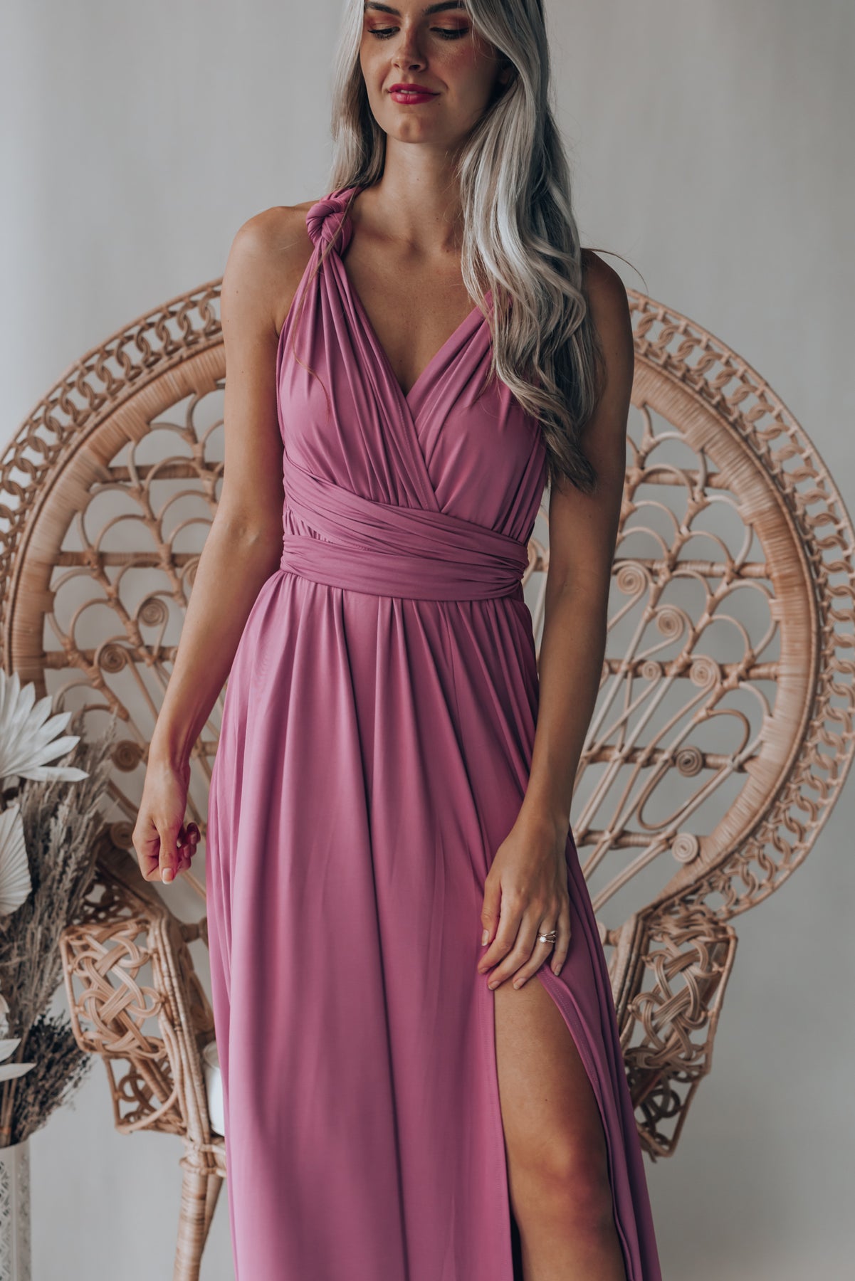 Directions Multi Wrap Maxi Dress (Mauve) – Southern Alternative