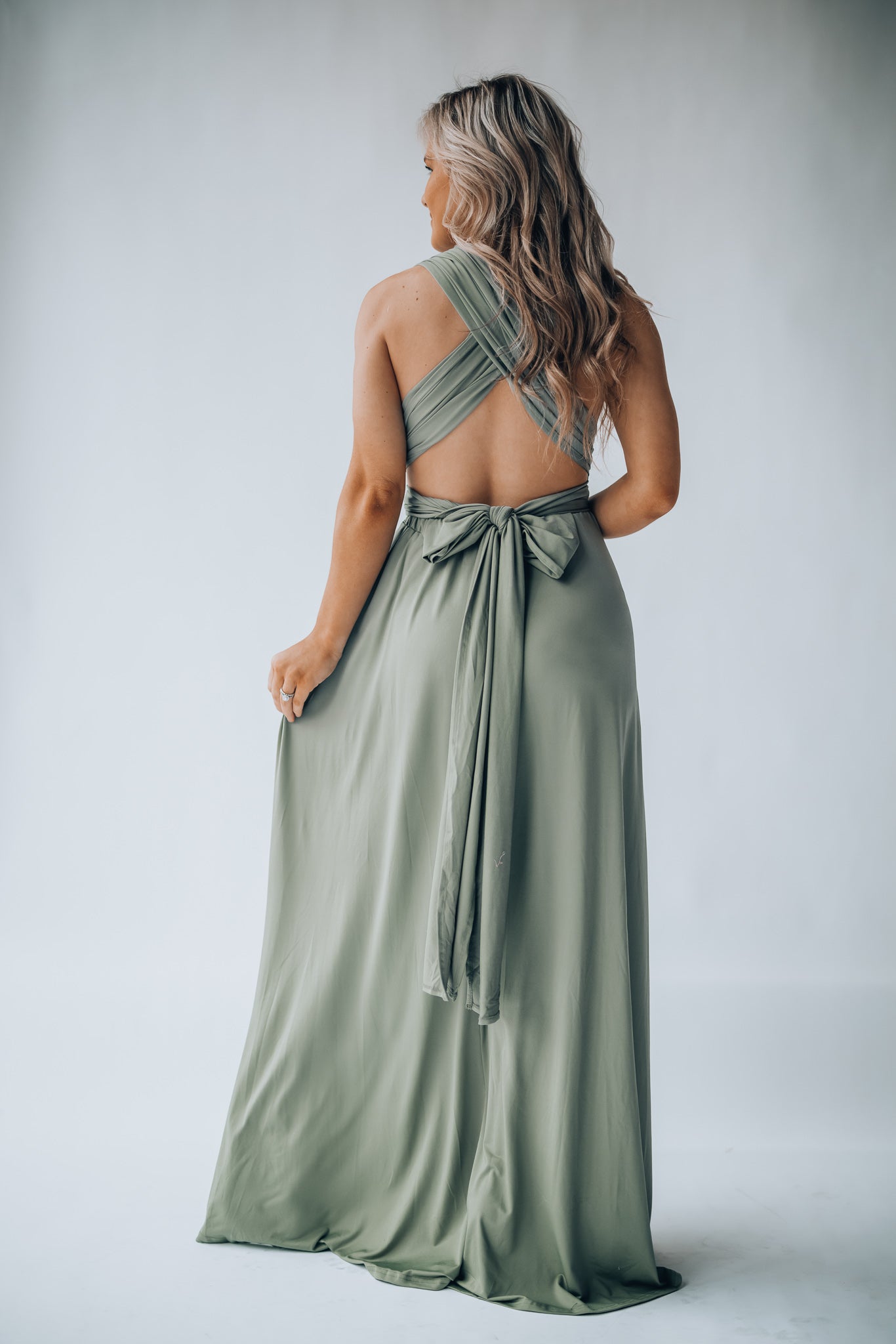 Directions Multi Wrap Maxi Dress (Olive)