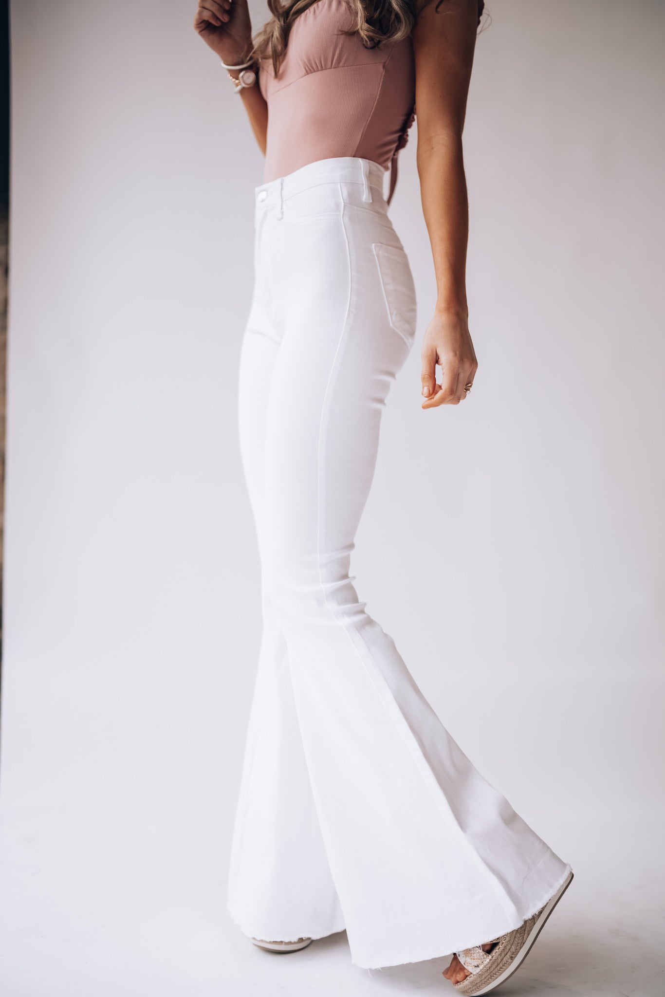 Set In Stone Bell Bottoms (White)