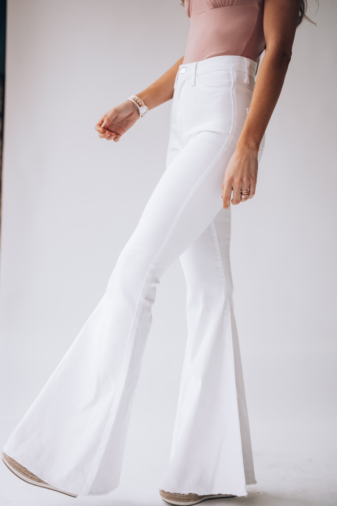 Set In Stone Bell Bottoms (White)