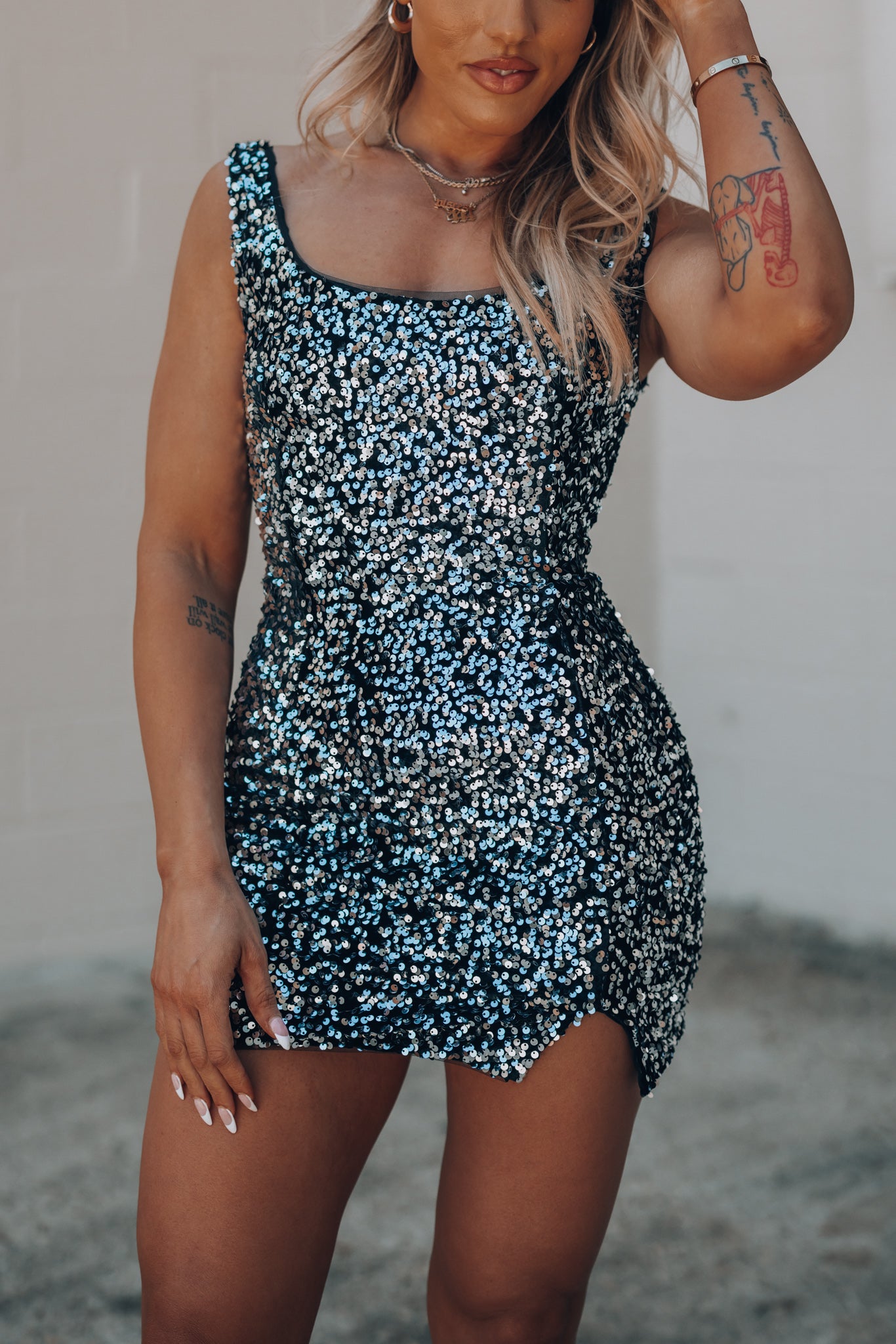 All Eyes On Me Sequin Mini Dress (Silver) FINAL SALE