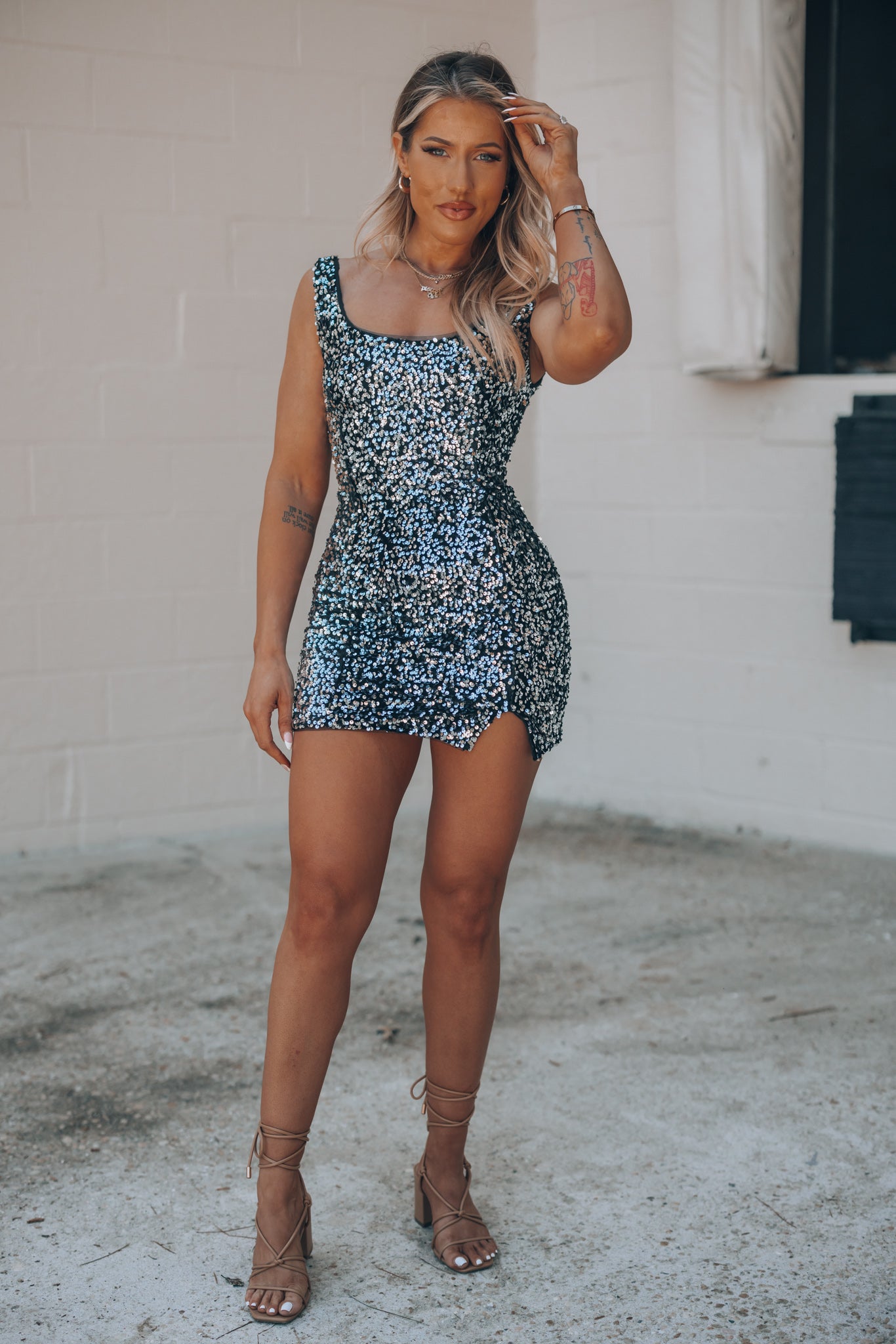 All Eyes On Me Sequin Mini Dress (Silver) FINAL SALE