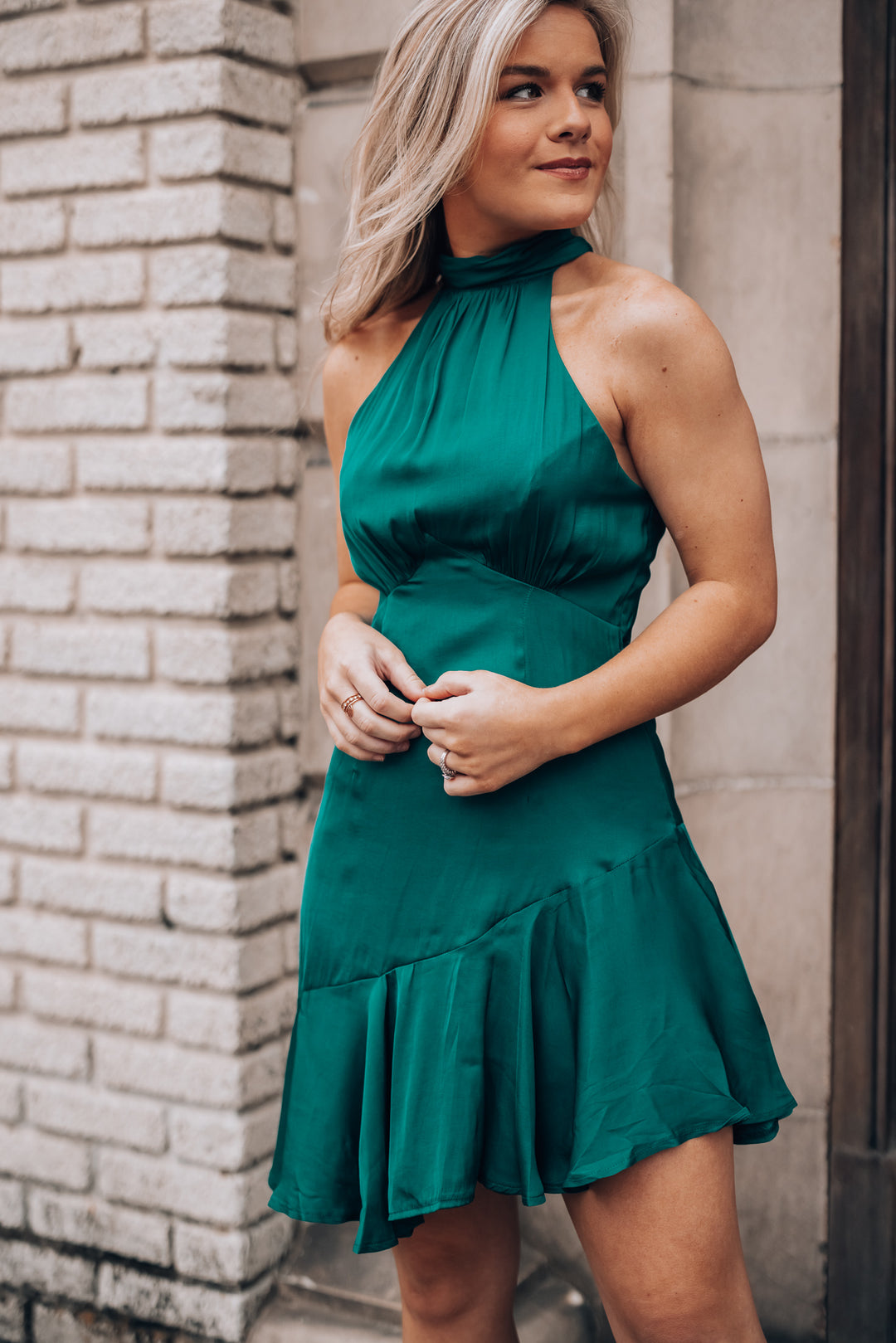 Under The Stars Halter Mini Dress (Forest Green) FINAL SALE Southern Alternative Under The Stars Halter Mini Dress (Forest Green) FINAL SALE Southern Alternative