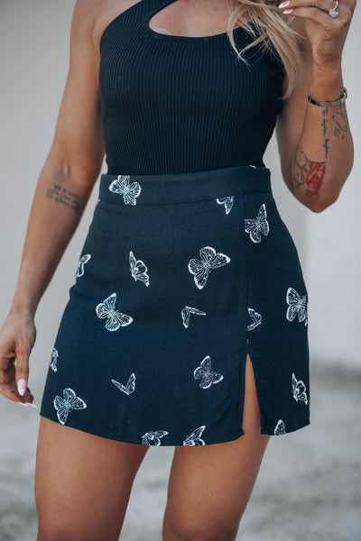 Fly Away Butterfly Mini Skirt FINAL SALE