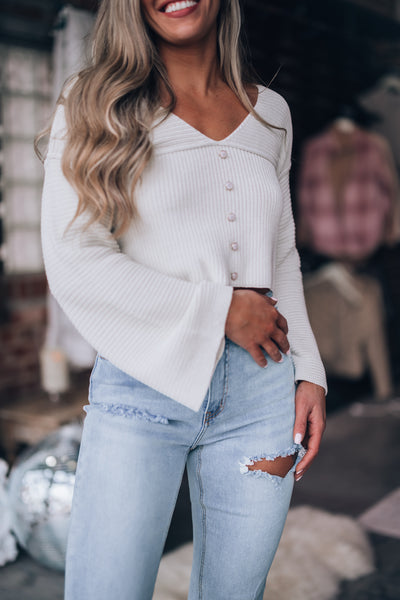 Lilly Knit Crop Sweater (Taupe)