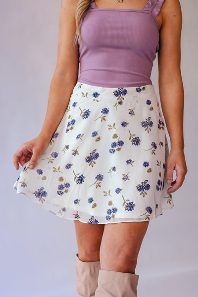 Open Fields Floral Mini Skirt FINAL SALE