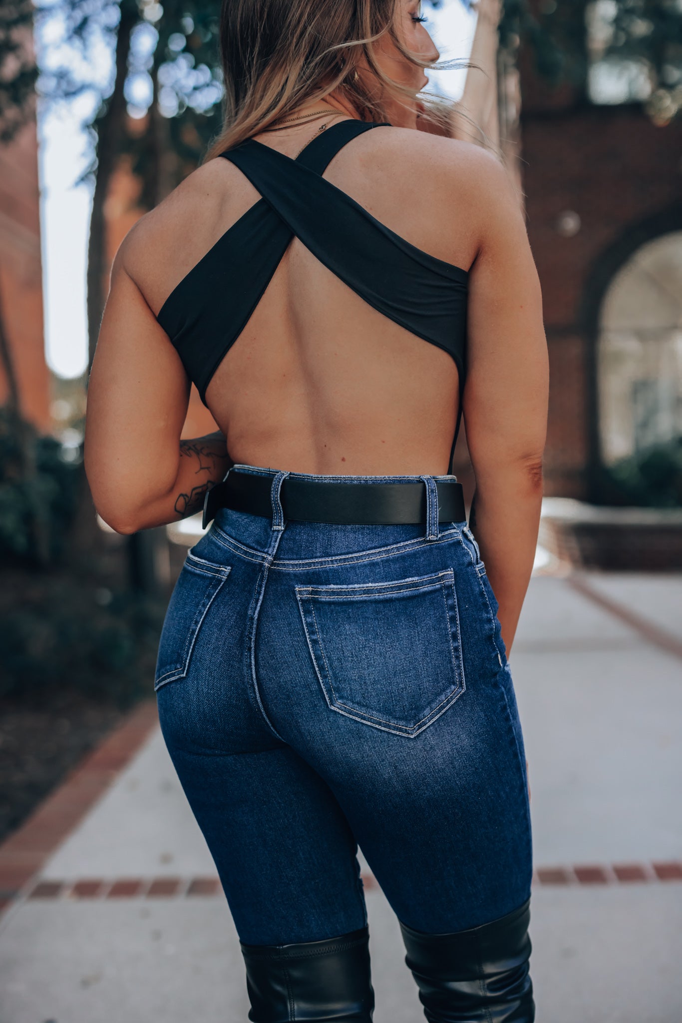 Backlash Open Back Bodysuit (Black) FINAL SALE – Southern Alternative