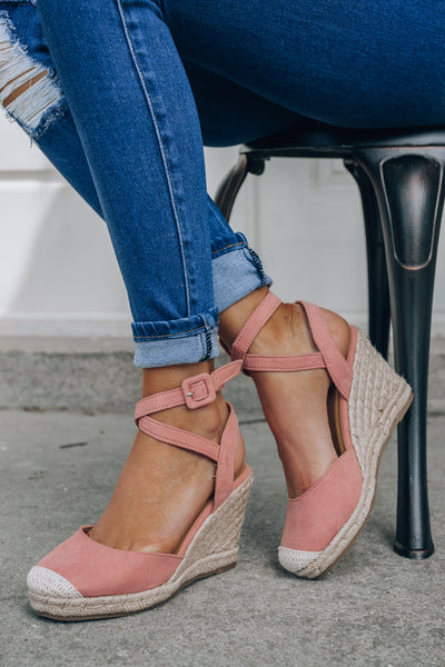 Time Off Wedges (Pink) FINAL SALE