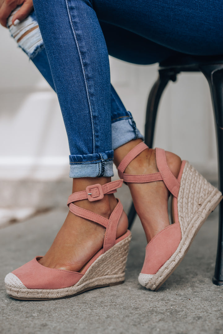 Time Off Wedges (Pink) FINAL SALE