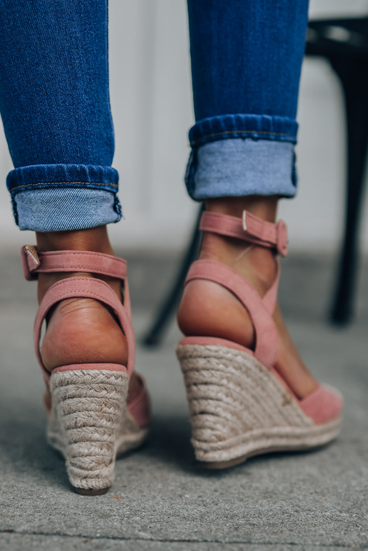 Time Off Wedges (Pink) FINAL SALE