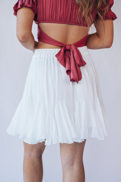 Kennedy Ruffle Skirt (White)