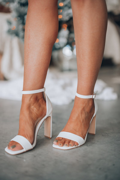 Staple Block Heel (White) FINAL SALE