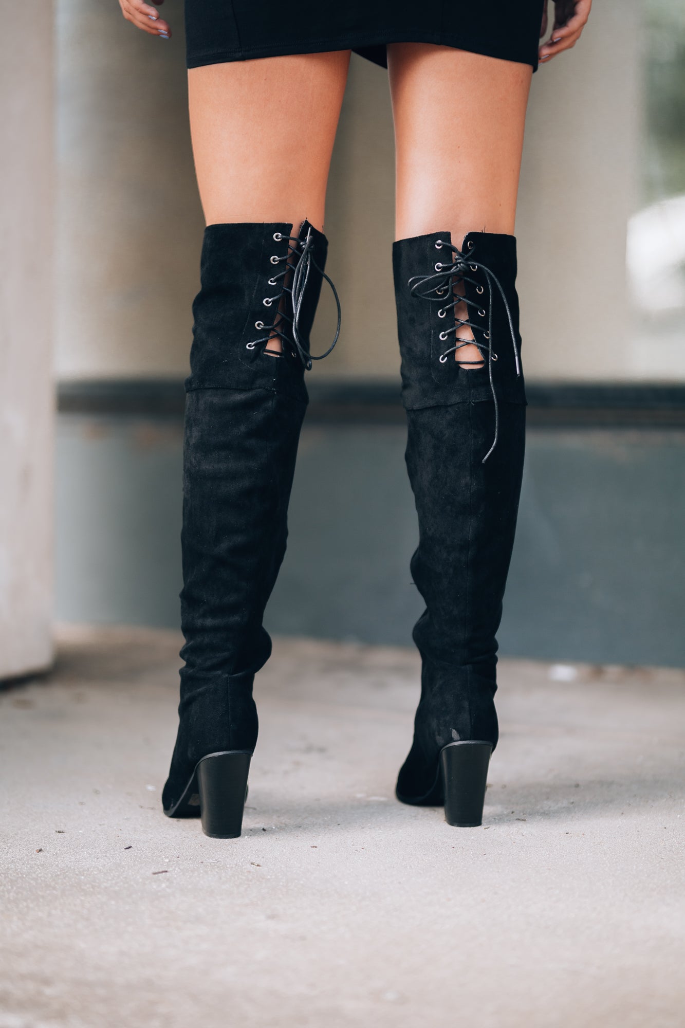 Shelly OTK Boots (Black)