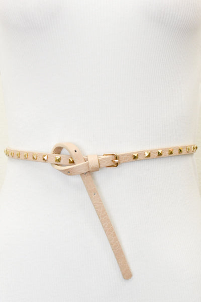 Capri Single Row Studded Belt (Nude)